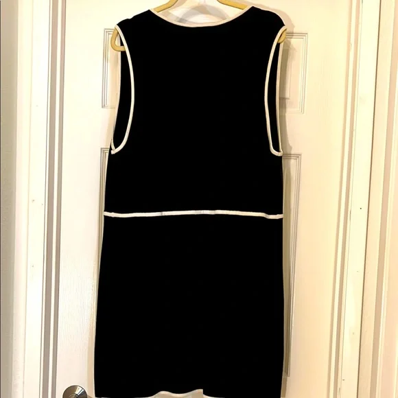Talbots Black Knit Sweater Vest with White Trim - Picture 3 of 3